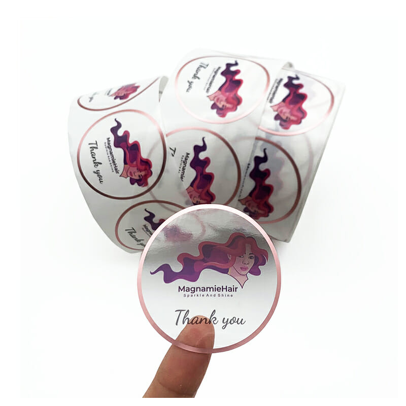 Transparent packaging stickers